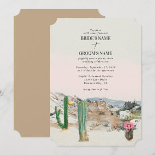 Watercolor Woestijn Cactus Boho Bruiloft Kaart
