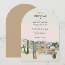 Watercolor Woestijn Cactus Boho Bruiloft