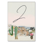 Watercolor Woestijn Cactus Boho Bruiloft Kaart (Achterkant)