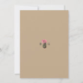 Watercolor Woestijn Cactus Boho Bruiloft Kaart (Achterkant)