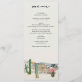 Watercolor Woestijn Cactus Boho Bruiloft Menu (Voorkant)