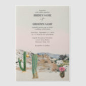 Watercolor Woestijn Cactus Boho Bruiloft Vellum Uitnodigingen (Voorkant)