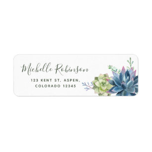 Watercolor Woestijn Cactus Succulenten Bruiloft Etiket