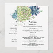 Watercolor Woestijn Cactus Succulenten Bruiloft Menu (Voorkant / Achterkant)