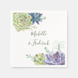 Watercolor Woestijn Cactus Succulenten Bruiloft Servet
