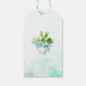 Watercolor Woestijn Cactus Succulenten Trouw Dank Cadeaulabel (Achterkant)