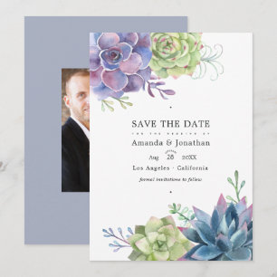 Watercolor Woestijn Cactus Succulenten Trouwfoto Save The Date