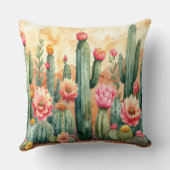 Watercolor Woestijn Cactus Tuin Kussen (Achterkant)
