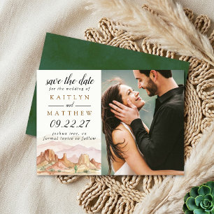 Watercolor Woestijn Range Trouw Suite - Foto Save The Date