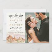 Watercolor Woestijn Range Trouw Suite - Foto Save The Date (Voorkant)