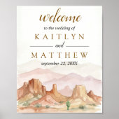 Watercolor Woestijn Range Trouw Suite - Welkom Poster (Voorkant)