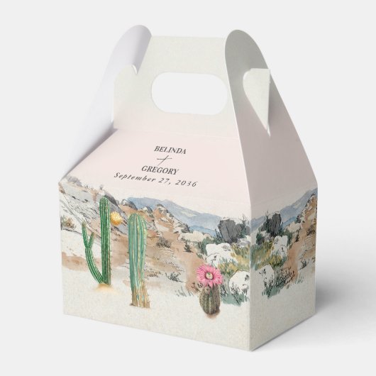 Watercolor woestijncactus Boho bruiloftsgeschenk Bedankdoosjes (Voorkant Zijde)