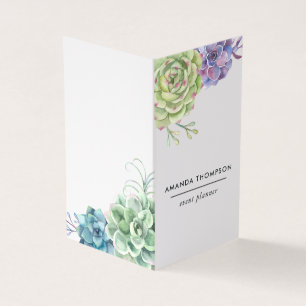 Watercolor woestijncactus succulenten visitekaartje
