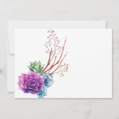 Watercolor woestijnsucculenten bruiloft kaart (Achterkant)