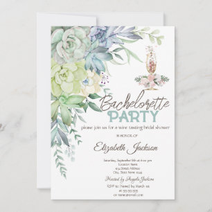 Watercolor Woestijnsucculenten Stippen Henparty Kaart