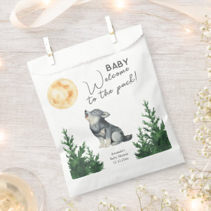 Watercolor Wolf Baby Shower Bedankzakje