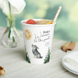 Watercolor Wolf Baby Shower Papieren Bekers