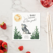 Watercolor Wolf Baby Shower  Servet (Insitu)