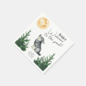 Watercolor Wolf Baby Shower  Servet (Hoek)