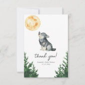 Watercolor Wolf Baby Shower Thank you Bedankkaart (Voorkant)