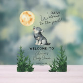 Watercolor Wolf Baby shower Welcome Acryl Bord (Neutraal)