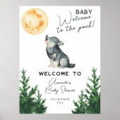 Watercolor Wolf Baby shower Welcome Poster (Voorkant)