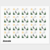 Watercolor Wolf Babyshower Vierkante Sticker (Vel)