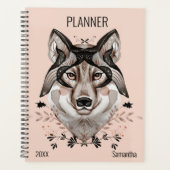 Watercolor Wolf Op Maat Planner (Voorkant)
