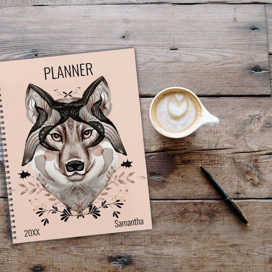 Watercolor Wolf Op Maat Planner