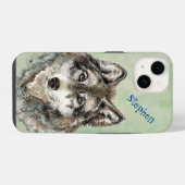 Watercolor Wolf Wolven Aangepaste Wilde Natuur Kun iPhone Hoesje (Achterkant horizontaal)