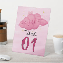 Watercolor wolk babymens shower tafel nummers