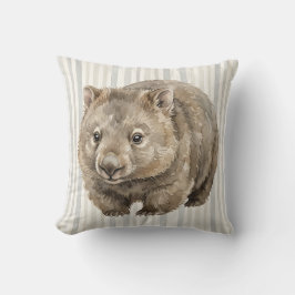 Watercolor Wombat Wildlife Art Kussen