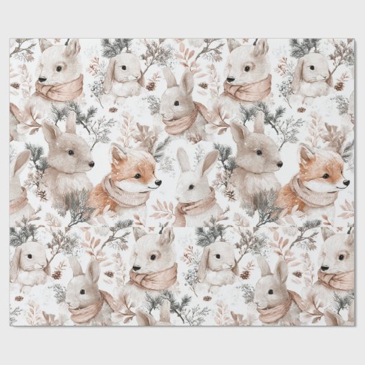 Watercolor Woodland Animals Cadeaupapier (Vlak)