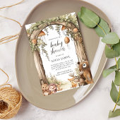 Watercolor Woodland Baby shower Kaart