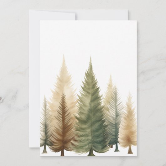 Watercolor Woodland Baby shower Kaart (Achterkant)