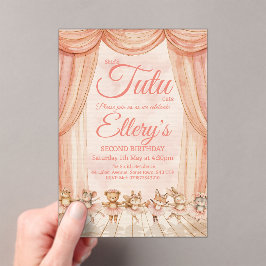 🦊🐰🩰 Watercolor Woodland Ballerina Uitnodigingen