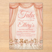 🦊🐰🩰 Watercolor Woodland Ballerina Uitnodigingen (Voorkant)