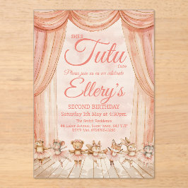 🦊🐰🩰 Watercolor Woodland Ballerina Uitnodigingen