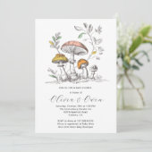 Watercolor Woodland Mushrooms Baby Shower Kaart (Staand voorkant)