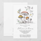 Watercolor Woodland Mushrooms Baby Shower Kaart (Voorkant / Achterkant)