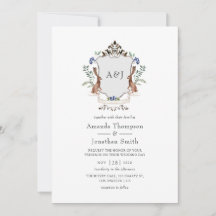 Watercolor Woud Laurus Crest Monogram Huwelijk