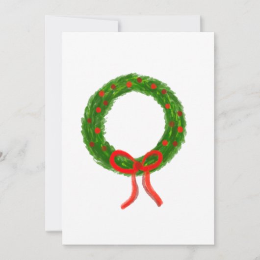 Watercolor Wreath Greeting Card Christmas  Feestdagenkaart (Voorkant)