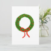 Watercolor Wreath Greeting Card Christmas  Feestdagenkaart (Staand voorkant)