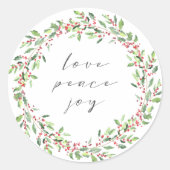 Watercolor Wreath Holiday Sticker (Voorkant)
