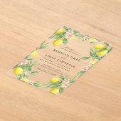 Watercolor Wreath Mediterranean Citrus Wedding Acryl Uitnodigingen (Laagn)