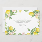 Watercolor Wreath Mediterranean Citrus Wedding Bedankkaart (Achterkant)