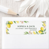 Watercolor Wreath Mediterranean Citrus Wedding Etiket (Insitu)