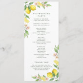 Watercolor Wreath Mediterranean Citrus Wedding Programmakaart (Achterkant)