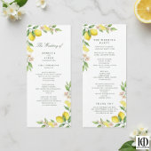 Watercolor Wreath Mediterranean Citrus Wedding Programmakaart
