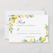 Watercolor Wreath Mediterranean Citrus Wedding RSVP Kaartje (Voorkant)